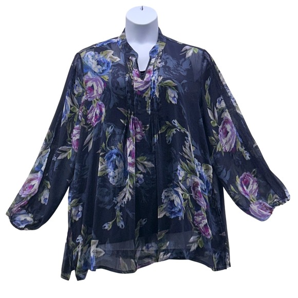 Susan Graver Tops - Susan Graver Fairy‎ Top 2x Blue